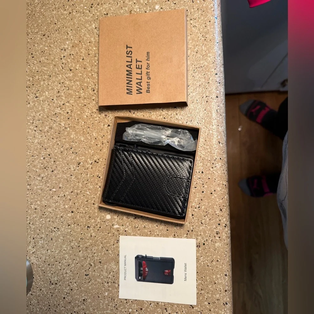 Carbon Fiber Black Money Clip Card Holder